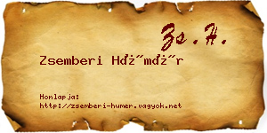 Zsemberi Hümér névjegykártya